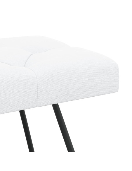 Panchina con bottoni imbottiti Bianco 80 x 40 x 46 cm Tessuto