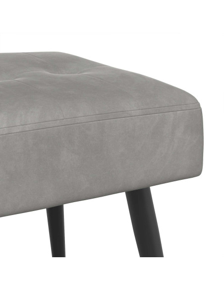 Panchina con bottoni imbottiti Grigio Chiaro 110 x 40 x 46 cm