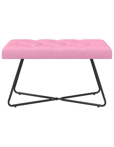 Panchina con bottoni imbottiti Rosa 80 x 40 x 46 cm Tessuto