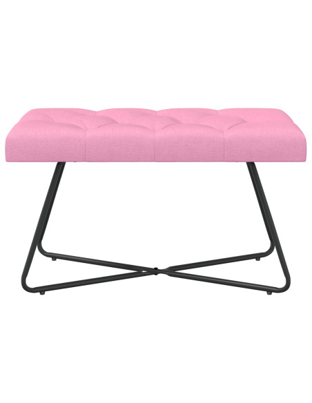 Panchina con bottoni imbottiti Rosa 80 x 40 x 46 cm Tessuto