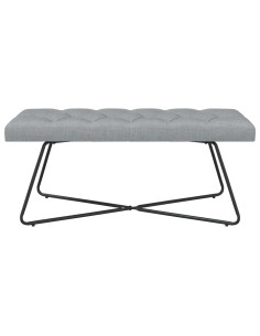 Panchina con bottoni imbottiti Grigio Chiaro 110 x 40 x 46 cm 2
