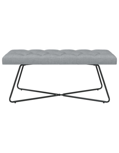 Panchina con bottoni imbottiti Grigio Chiaro 110 x 40 x 46 cm