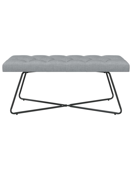 Panchina con bottoni imbottiti Grigio Chiaro 110 x 40 x 46 cm