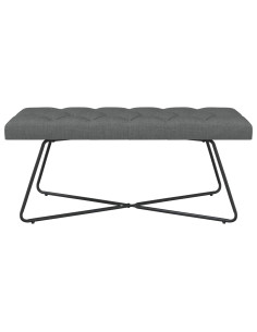 Panchina con bottoni imbottiti Grigio Scuro 110 x 40 x 46 cm 2