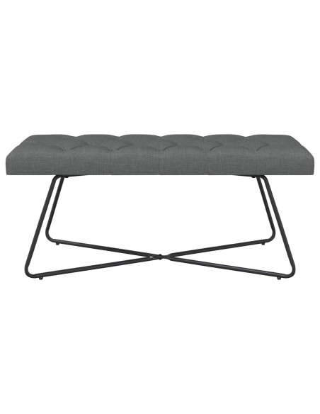 Panchina con bottoni imbottiti Grigio Scuro 110 x 40 x 46 cm