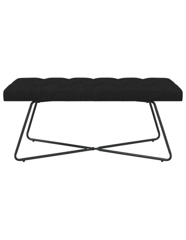 Panchina con bottoni imbottiti Nero 110 x 40 x 46 cm Tessuto
