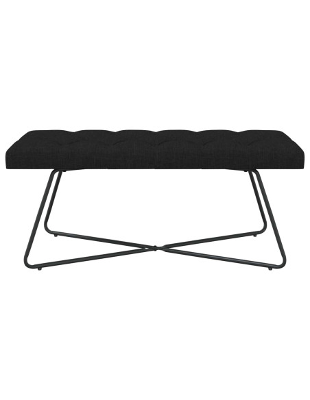 Panchina con bottoni imbottiti Nero 110 x 40 x 46 cm Tessuto