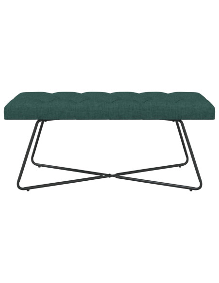 Panchina con bottoni imbottiti Verde Scuro 110 x 40 x 46 cm