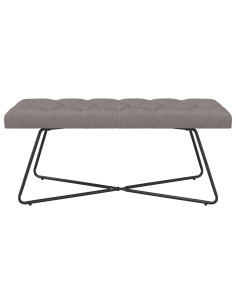 Panchina con bottoni imbottiti Tortora 110 x 40 x 46 cm Tessuto 2
