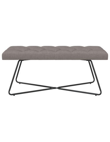 Panchina con bottoni imbottiti Tortora 110 x 40 x 46 cm Tessuto