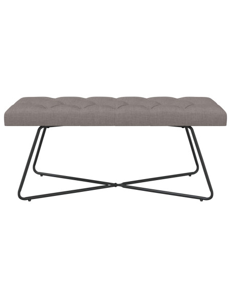 Panchina con bottoni imbottiti Tortora 110 x 40 x 46 cm Tessuto