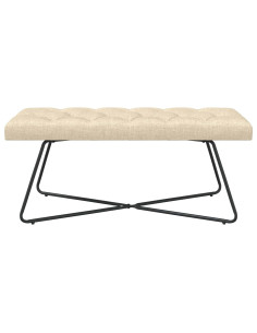 Panchina con bottoni imbottiti Crema 110 x 40 x 46 cm Tessuto 2