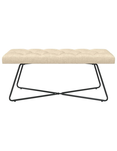 Panchina con bottoni imbottiti Crema 110 x 40 x 46 cm Tessuto