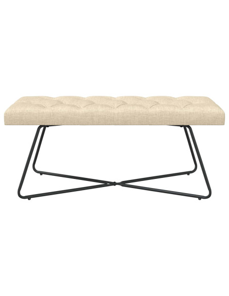 Panchina con bottoni imbottiti Crema 110 x 40 x 46 cm Tessuto