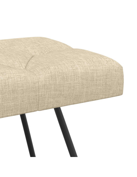 Panchina con bottoni imbottiti Crema 110 x 40 x 46 cm Tessuto