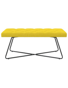 Panchina con bottoni imbottiti Giallo Chiaro 110 x 40 x 46 cm 2