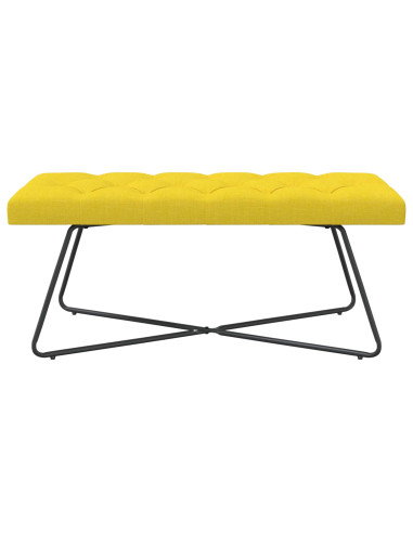 Panchina con bottoni imbottiti Giallo Chiaro 110 x 40 x 46 cm