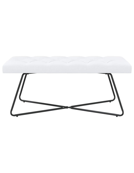 Panchina con bottoni imbottiti Bianco 110 x 40 x 46 cm Tessuto