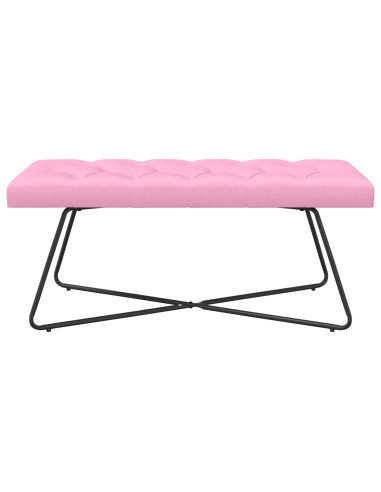 Panchina con bottoni imbottiti Rosa 110 x 40 x 46 cm Tessuto