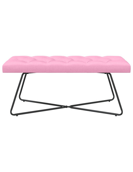 Panchina con bottoni imbottiti Rosa 110 x 40 x 46 cm Tessuto