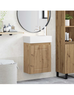 Mobile bagno con rubinetto Rovere Artigianale
