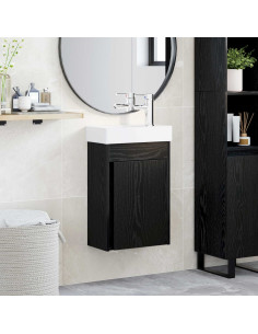 Mobile bagno con rubinetto Rovere Nero 40,5 x 22,5 x 62 cm