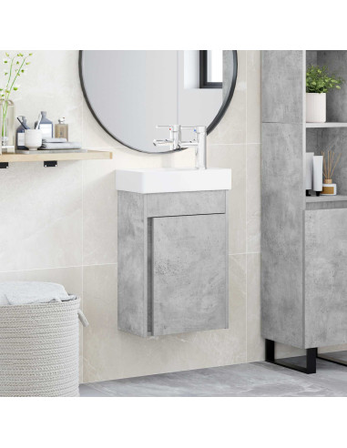 Mobile bagno con rubinetto Grigio Cemento 40,5 x 22,5 x 62 cm