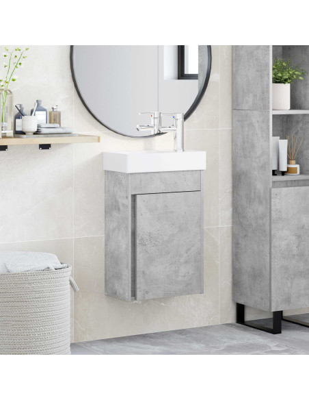 Mobile bagno con rubinetto Grigio Cemento 40,5 x 22,5 x 62 cm