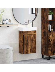 Mobile bagno con rubinetto Rovere Fumo 40,5 x 22,5 x 62 cm