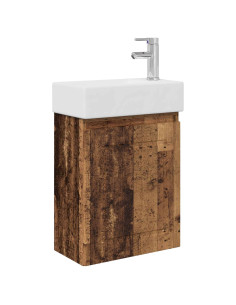 Mobile bagno con rubinetto Legno antico 45,5 x 22,5 x 84 cm 2