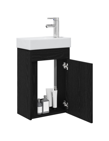 Mobile bagno con rubinetto Rovere Nero 40,5 x 22,5 x 62 cm