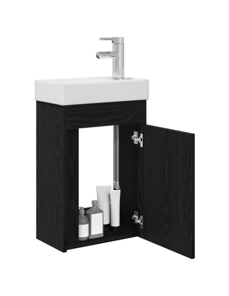 Mobile bagno con rubinetto Rovere Nero 40,5 x 22,5 x 62 cm