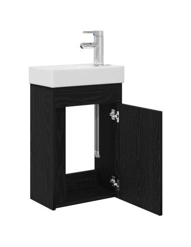 Mobile bagno con rubinetto Rovere Nero 40,5 x 22,5 x 62 cm