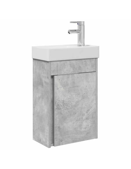 Mobile bagno con rubinetto Grigio Cemento 40,5 x 22,5 x 62 cm