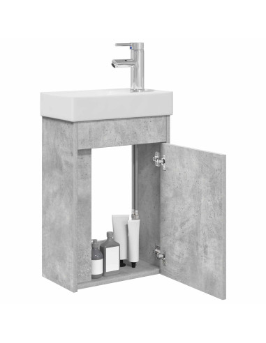 Mobile bagno con rubinetto Grigio Cemento 40,5 x 22,5 x 62 cm