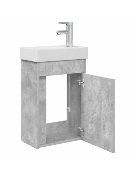 Mobile bagno con rubinetto Grigio Cemento 40,5 x 22,5 x 62 cm