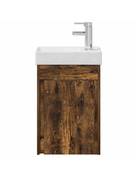 Mobile bagno con rubinetto Rovere Fumo 40,5 x 22,5 x 62 cm