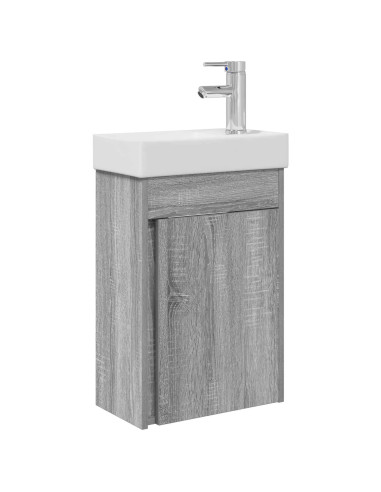 Mobile bagno con rubinetto Sonoma grigio 40,5 x 22,5 x 62 cm