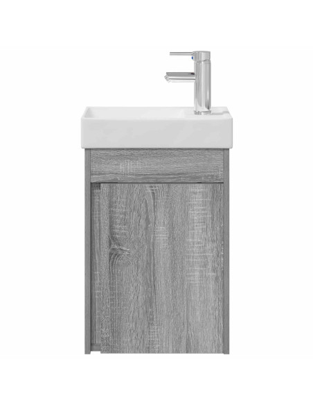 Mobile bagno con rubinetto Sonoma grigio 40,5 x 22,5 x 62 cm