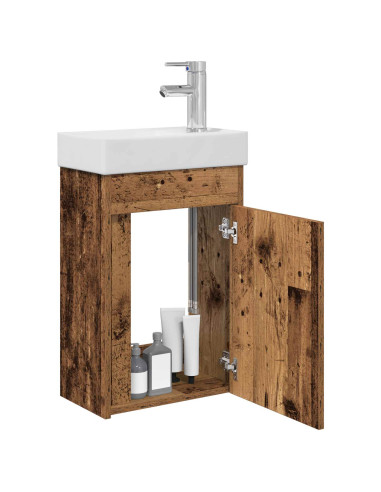 Mobile bagno con rubinetto Legno antico 40,5 x 22,5 x 62 cm