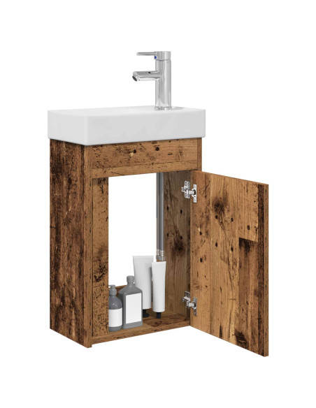 Mobile bagno con rubinetto Legno antico 40,5 x 22,5 x 62 cm