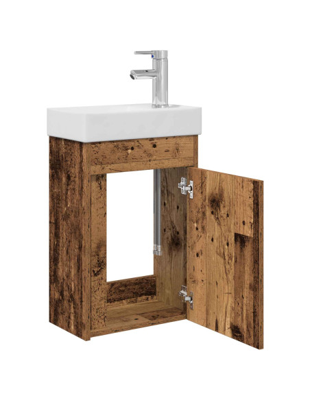 Mobile bagno con rubinetto Legno antico 40,5 x 22,5 x 62 cm