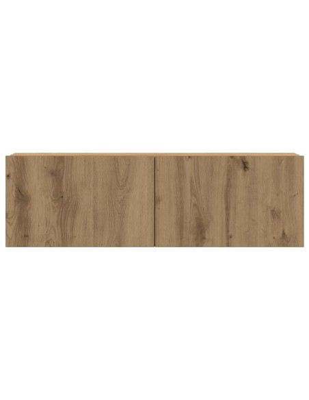 Set di 4 mobili porta TV a parete Rovere Artigianale 100x30x30 cm