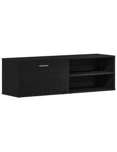 Mobile TV Rovere Nero 120x34x37 cm in Legno Multistrato 2