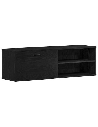 Mobile TV Rovere Nero 120x34x37 cm in Legno Multistrato