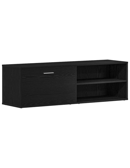 Mobile TV Rovere Nero 120x34x37 cm in Legno Multistrato