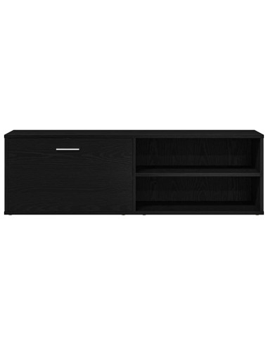 Mobile TV Rovere Nero 120x34x37 cm in Legno Multistrato