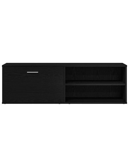 Mobile TV Rovere Nero 120x34x37 cm in Legno Multistrato