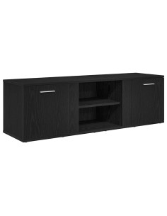 Mobile TV Rovere Nero 120x34x37 cm in Legno Multistrato 2