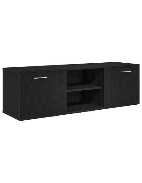 Mobile TV Rovere Nero 120x34x37 cm in Legno Multistrato